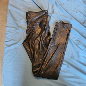 Spanx High Waist Faux Leather Leggings Size M